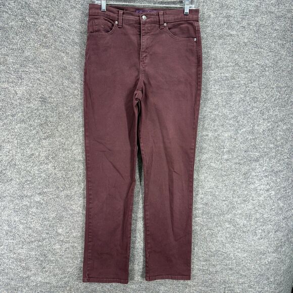 Gloria Vanderbilt Jeans Women 6 Purple Denim Dark Wash Amanda High Rise Pockets - Picture 1 of 9